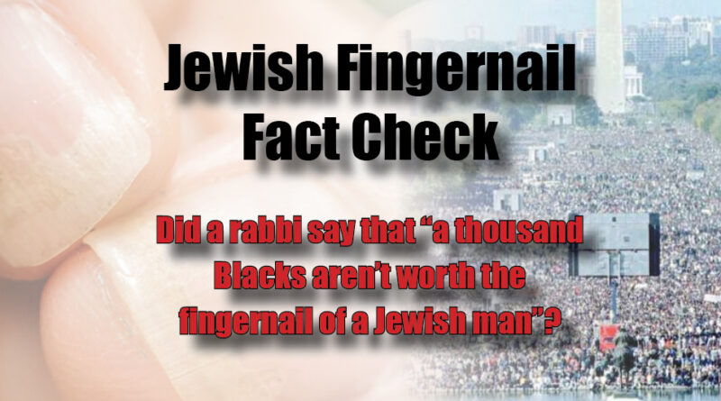 Jewish Fingernail Fact Check